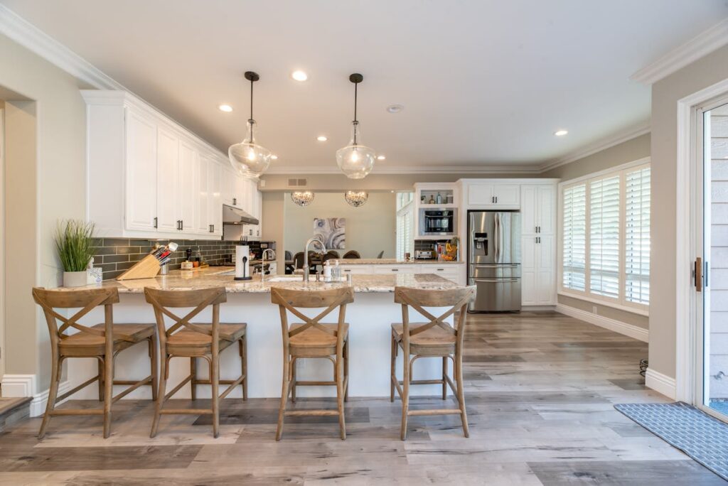 A beautiful renovated kitchen that was financed using a HELOC instead of construction loans.