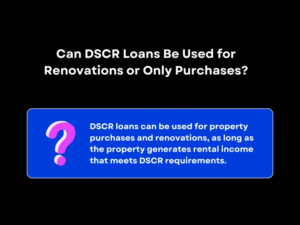 can dscr loans be used for renovations or only purchases homepage