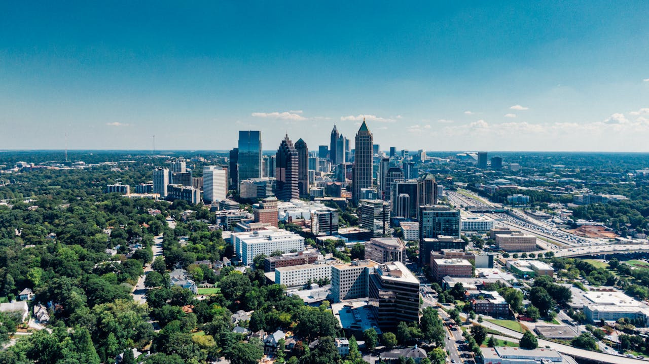 A view of downtown Atlanta, Georgia, a great place to get a construction loan Georgia and build your dream home.